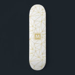 Monogram Gold Geometric Abstract Pattern Skateboard<br><div class="desc">This modern design features a cool and trendy geometric abstract pattern with your personalized monogram. Personalize by editing the text in the text box provided #skateboarding #skate #skateboard #skatelife #sk #skateboardingisfun #skater #skatepark #skateshop #skateeverydamnday #skateeverydamnday #skateboarder #skateboards #skating #life #skatergirl #trendy #cool #outdoor #personalized #personalizedgifts #gold #monogram #monogrammed</div>