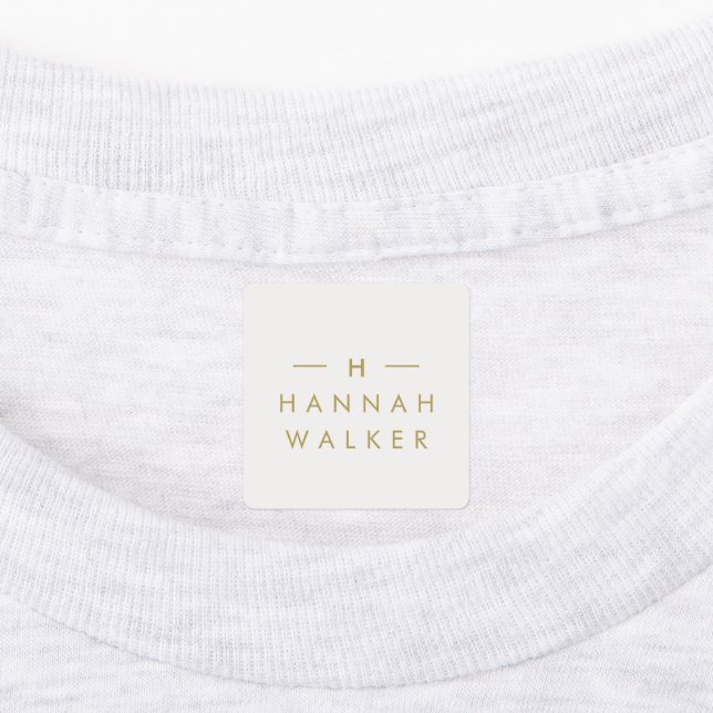 Monogram Gold Gray | Minimalist Elegant Clothing Labels (Affixed)