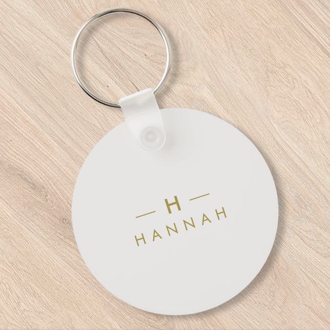 Monogram Gold Gray | Minimalist Elegant Modern Keychain (Creator Uploaded)