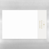Monogram Gold Gray | Minimalist Elegant Modern Magnetic Dry Erase Sheet (Horizontal)