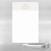 Monogram Gold Gray | Minimalist Elegant Modern Magnetic Dry Erase Sheet (In Situ)