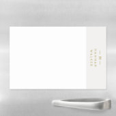 Monogram Gold Gray | Minimalist Elegant Modern Magnetic Dry Erase Sheet (In Situ)