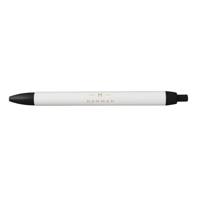 Monogram Gold Gray | Minimalist Elegant Modern Pen (Front)