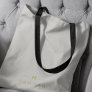 Monogram Gold Gray | Minimalist Elegant Modern Tote Bag