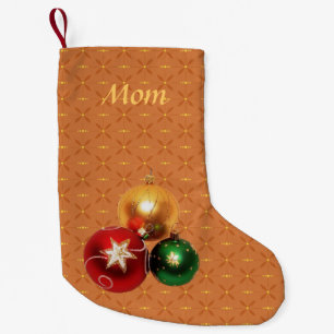 Monogram Gold Green Red Balls Christmas Stocking
