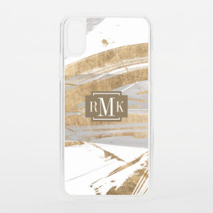 Monogram   Gold & Grey iPhone XS Case