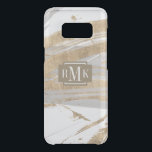 Monogram | Gold & Grey Uncommon Samsung Galaxy S8 Case<br><div class="desc">Gold & Grey II by Studio W. Features grey and gold lines against a white background.</div>