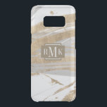 Monogram | Gold & Grey Uncommon Samsung Galaxy S8 Case<br><div class="desc">Gold & Grey II by Studio W. Features grey and gold lines against a white background.</div>