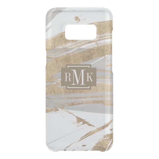 Monogram | Gold & Grey Uncommon Samsung Galaxy Case (Back)