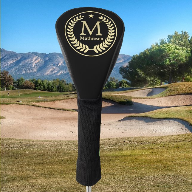 Monogram Gold Laurel Leaf Star Golf Head Cover (Creator Uploaded)