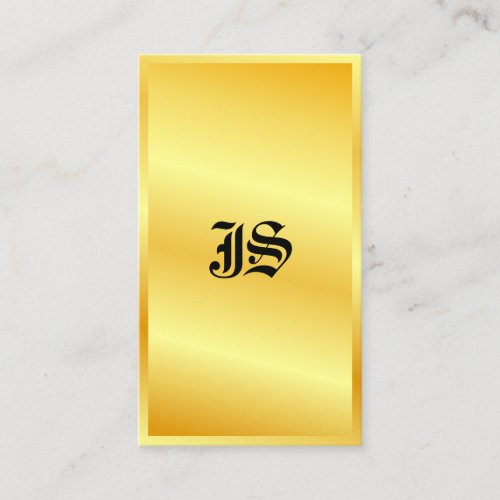 Monogram Gold Look Classic Style Text Template Business Card