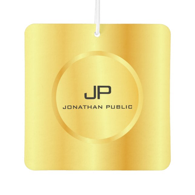 Monogram Gold Look Elegant Modern Template Air Freshener (Front)