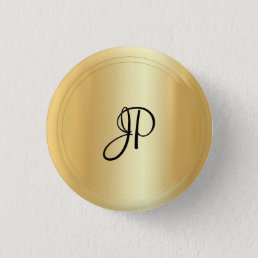 Monogram Gold Look Elegant Modern Template Button