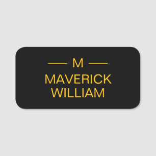 Monogram Gold Name Tag