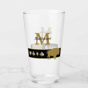 Monogram Gold Silhouette Bison Glass