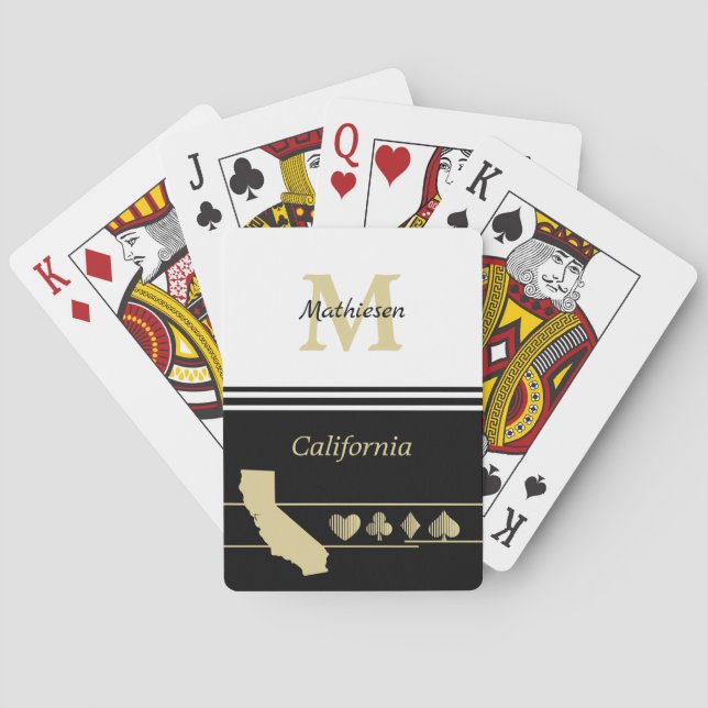 Monogram Gold Silhouette California Poker Cards (Back)