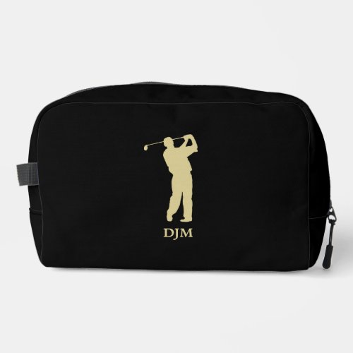 Monogram Gold Silhouette Golfer Dopp Kit