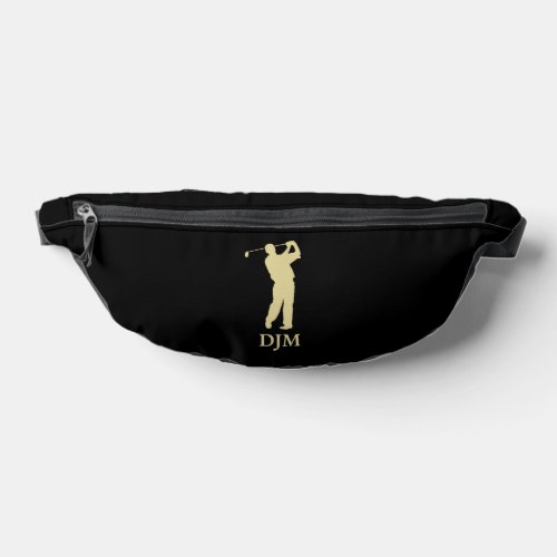 Monogram Gold Silhouette Golfer Fanny Pack