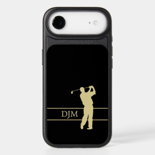 Monogram Gold Silhouette Golfer iPhone 17 Air Case