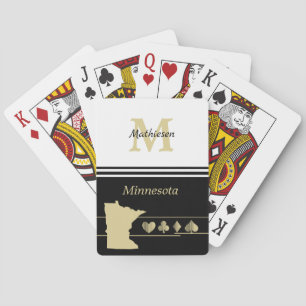 Monogram Gold Silhouette Minnesota Poker Cards