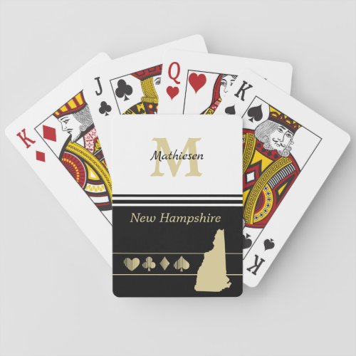 Monogram Gold Silhouette New Hampshire Poker Cards