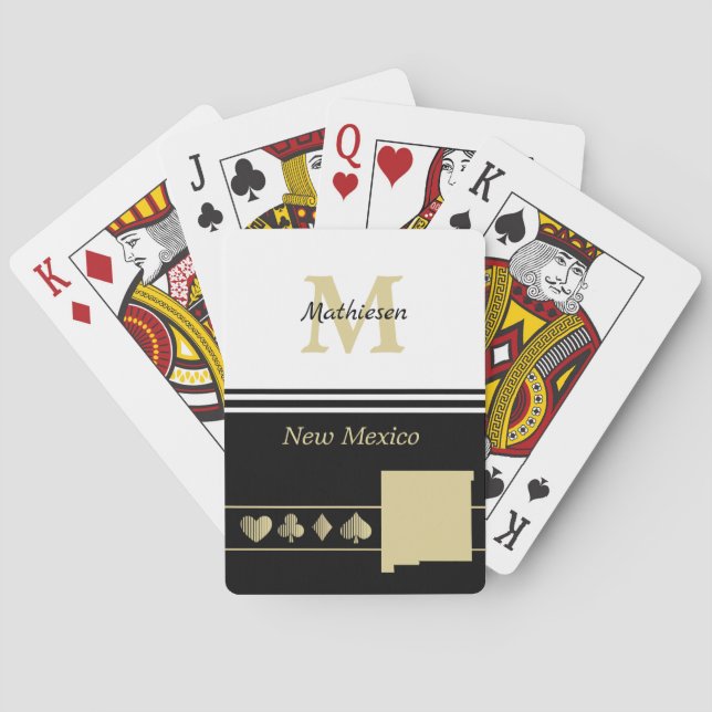 Monogram Gold Silhouette New Mexico Poker Cards (Back)