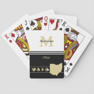 Monogram Gold Silhouette Ohio Poker Cards