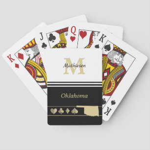 Monogram Gold Silhouette Oklahoma Poker Cards