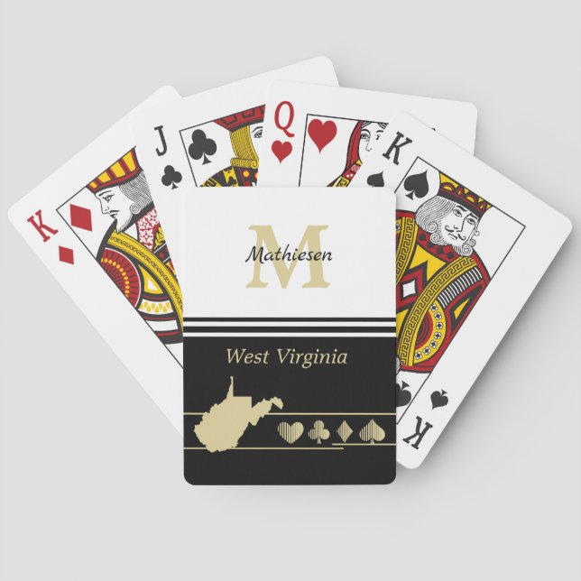 Monogram Gold Silhouette West Virginia Poker Cards (Back)