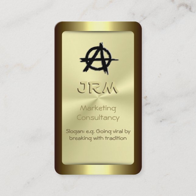 Monogram, Gold-standard Marketing, Anarchy logo Business Card (Front)
