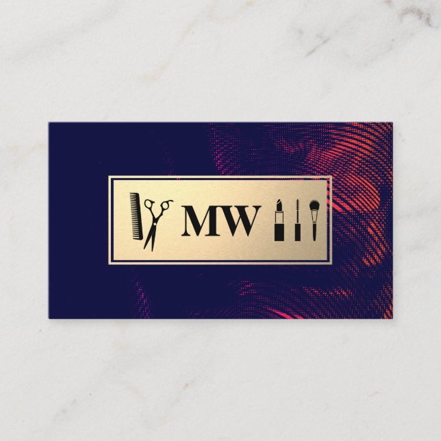 Monogram Gold Stylish Mystique Appointment Card (Front)