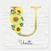 U Floral Monogram Initial  Sticker for Sale by mjm412