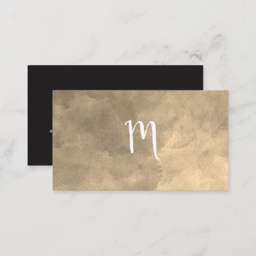 Monogram  Gold Texture Background Business Card
