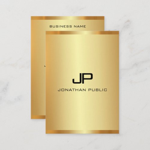 Monogram Gold Vertical Template Luxury Silk Finish Business Card