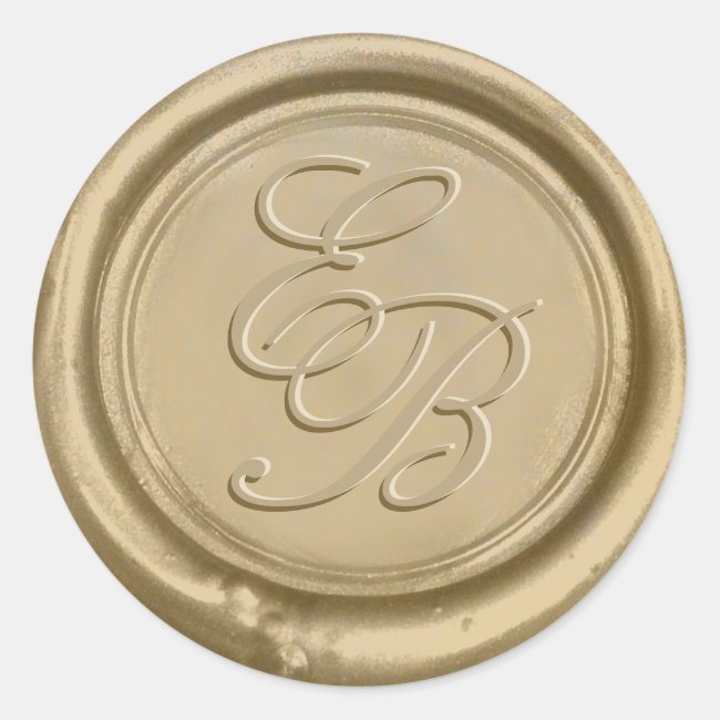 Monogram Gold Wax Envelope Seal Wedding