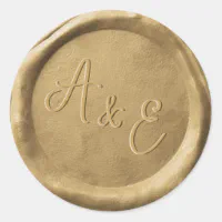 K Monogram Faux Gold Envelope Seal Stickers