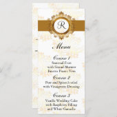 monogram gold wedding menu (Front/Back)