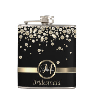 Monogram Golden Diamond - Bridesmaid Flask
