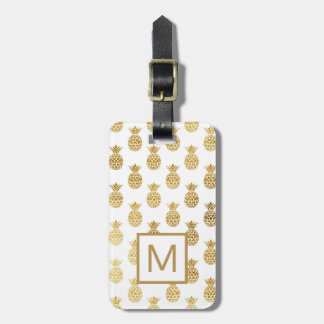 Monogram | Golden Pineapples Luggage Tag
