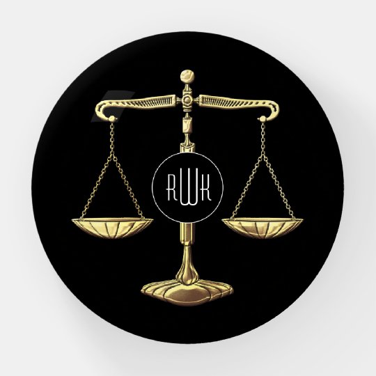 Monogram Golden Scales of Justice Paperweight