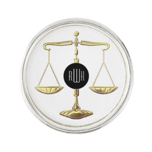 Monogram   Golden Scales of Justice Pin