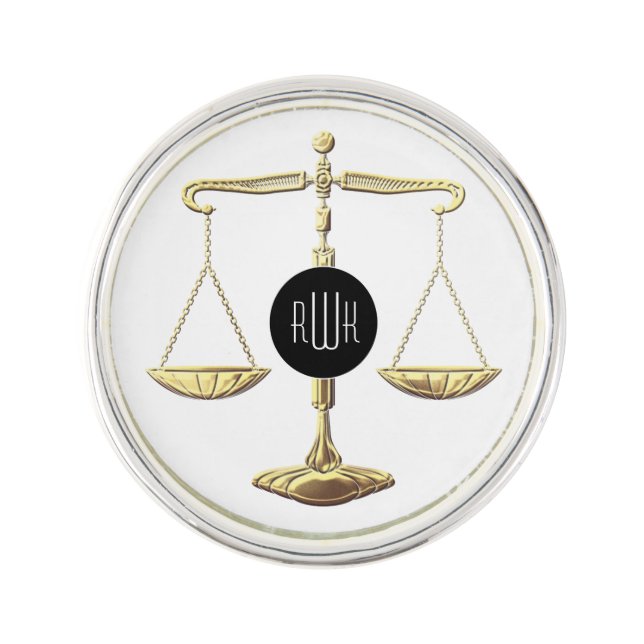 Monogram | Golden Scales of Justice Pin (Front)
