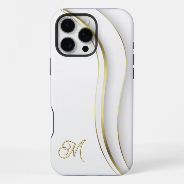Monogram Golden Swirl  Iphone Case (Back)