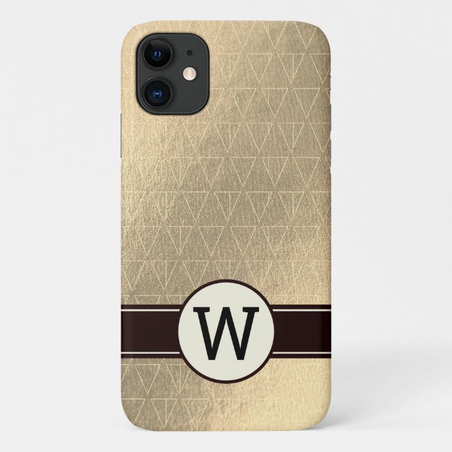 Monogram Golden Triangle Pattern Case-Mate iPhone Case (Back)