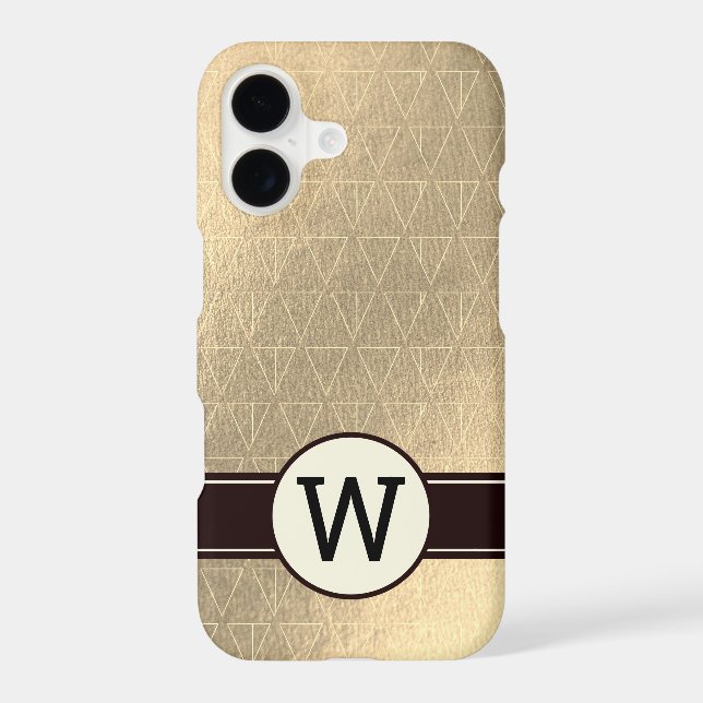 Monogram Golden Triangle Pattern Iphone Case (Back)