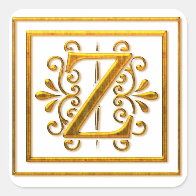 Monogram Golden Z Elegant Stickers (Front)