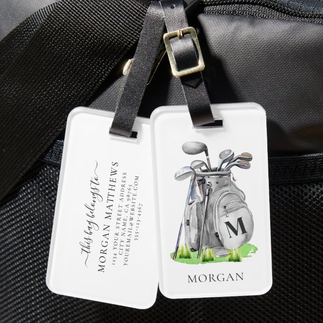Monogram Golf Bag Luggage Tag (Monogram Golf Bag Luggage Tag )