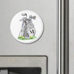 Monogram Golf Bag Magnet<br><div class="desc">This monogram golf bag magnet features a stylish gray watercolor golf bag filled with clubs, with a touch of green grass at the bottom. The design includes a simple serif font initial monogram printed directly on the bag, blending seamlessly into the look. The monogram is shown in a dark gray,...</div>