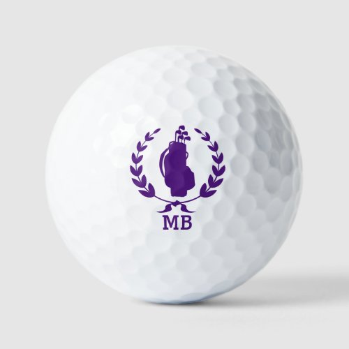 Monogram Golf Bag Wreath Monogrammed Personalized Golf Balls