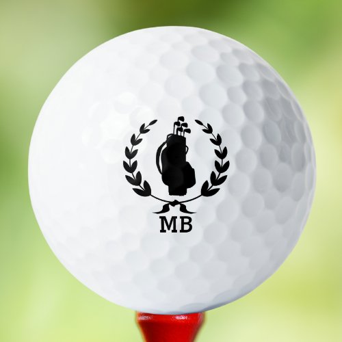 Monogram Golf Bag Wreath Monogrammed Personalized Golf Balls